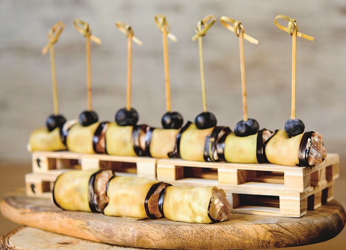 Baklažanų suktinukai su rūkyta žuvimi