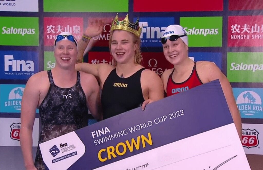 Pasaulio taurės varžybose Indianapolyje – nepralenkiama Rūta Meilutytė ir Dano Rapšio sidabras
