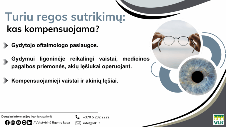 Kokią pagalbą regėjimui kompensuoja ligonių kasa?